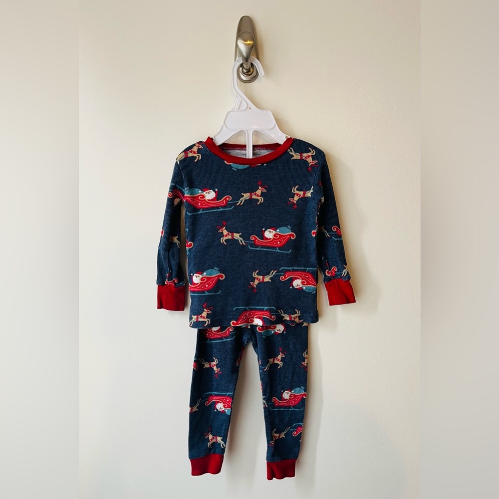 Christmas Carters Two Peice Navy and Red Santa Pajama Set
